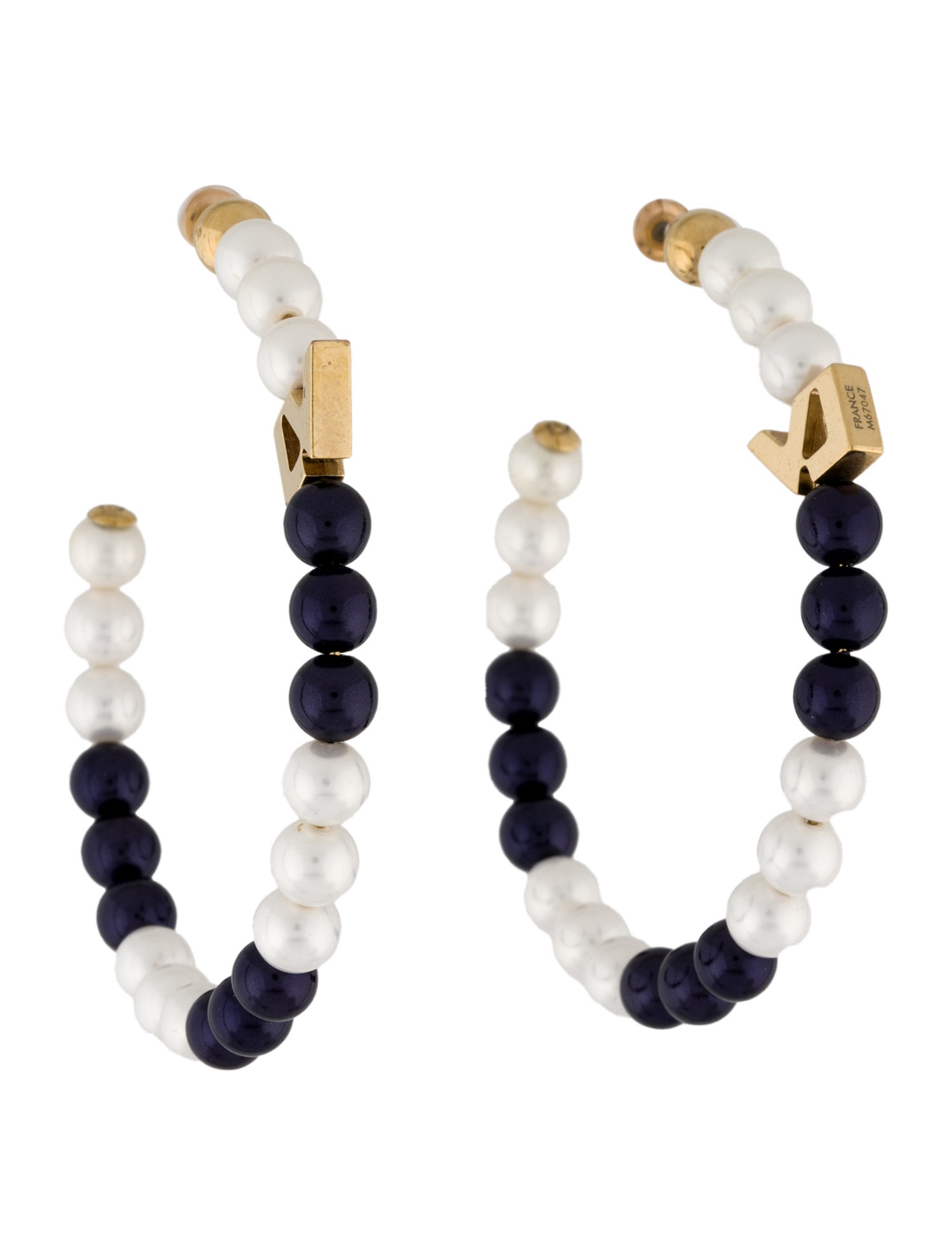 Louis Vuitton Faux Pearl Billie Hoop Earrings